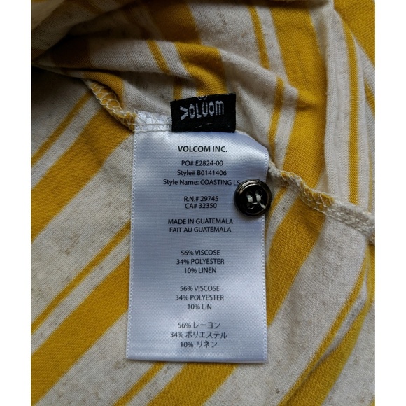 Volcom Women's Long Sleeve Striped Shirt Size M - Picture 5 of 5